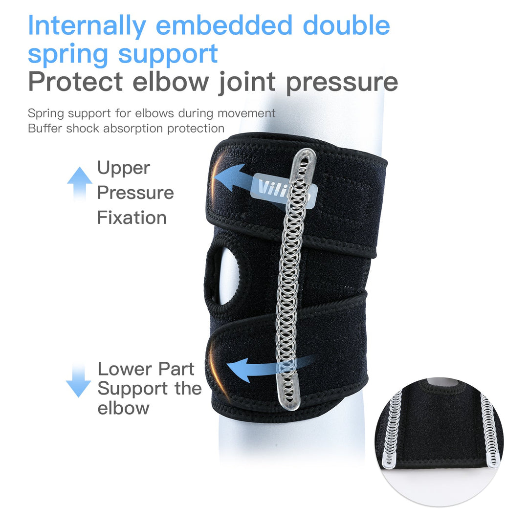 Premium Elbow Support Sleeve Adjustable Compression Arm Sleeve Breathable Sports Elbow Brace for Basketball Football Gym Training Daily Use