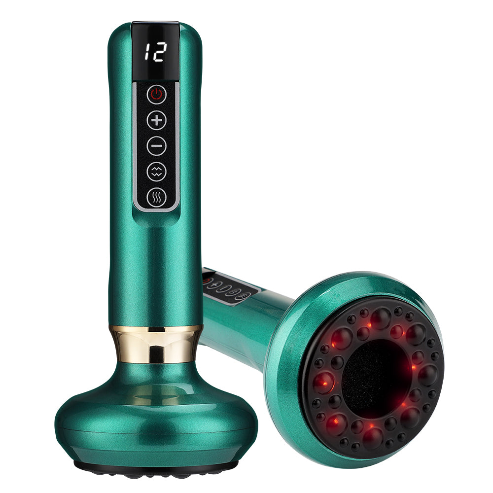 Premium Electric Cupping Massager Vacuum Suction Device Gua Sha Tool Infrared Heat 12 Levels Rechargeable Body Massager for Home Gym Daily Use Comfort