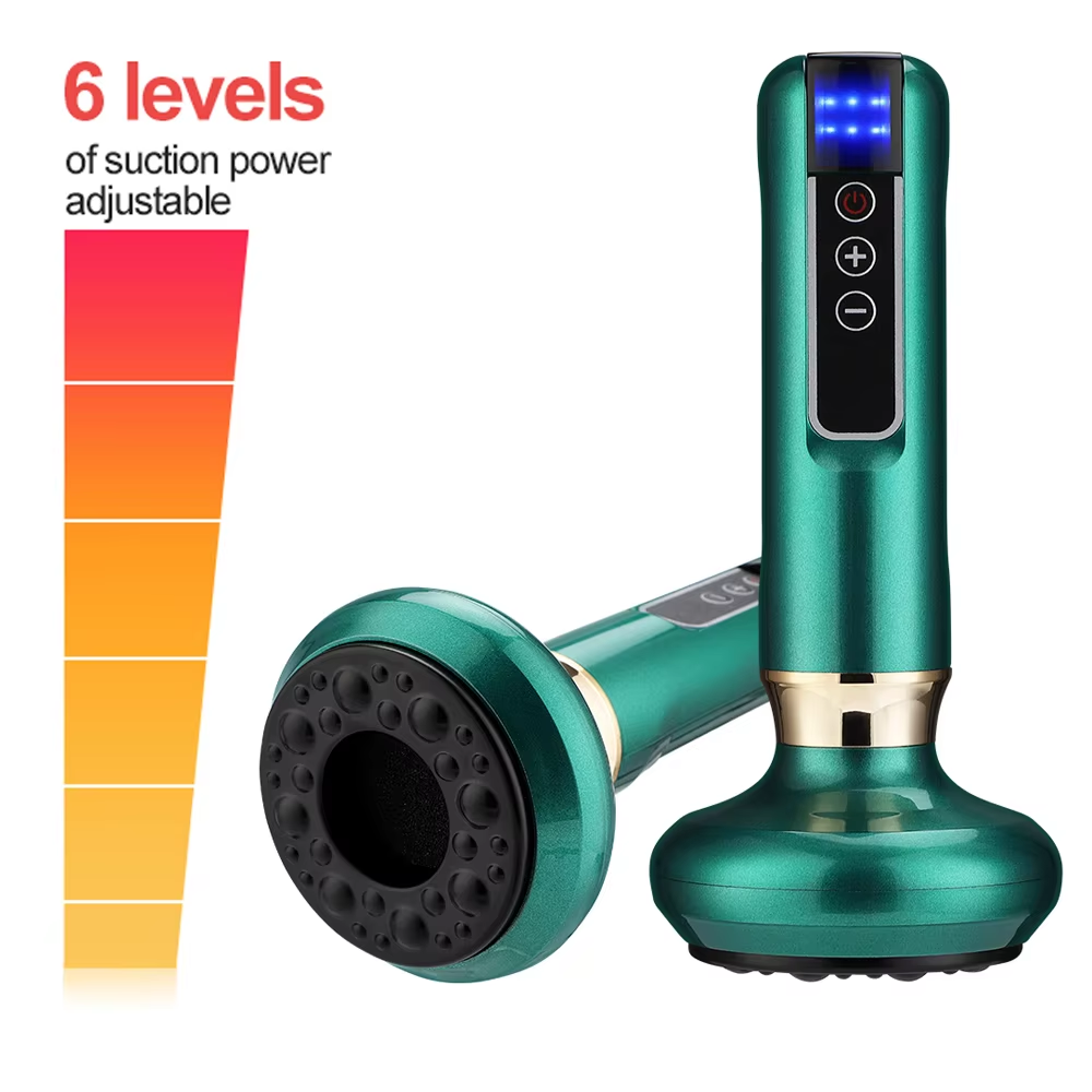 Premium Electric Cupping Massager Vacuum Suction Device Gua Sha Tool Infrared Heat 12 Levels Rechargeable Body Massager for Home Gym Daily Use Comfort