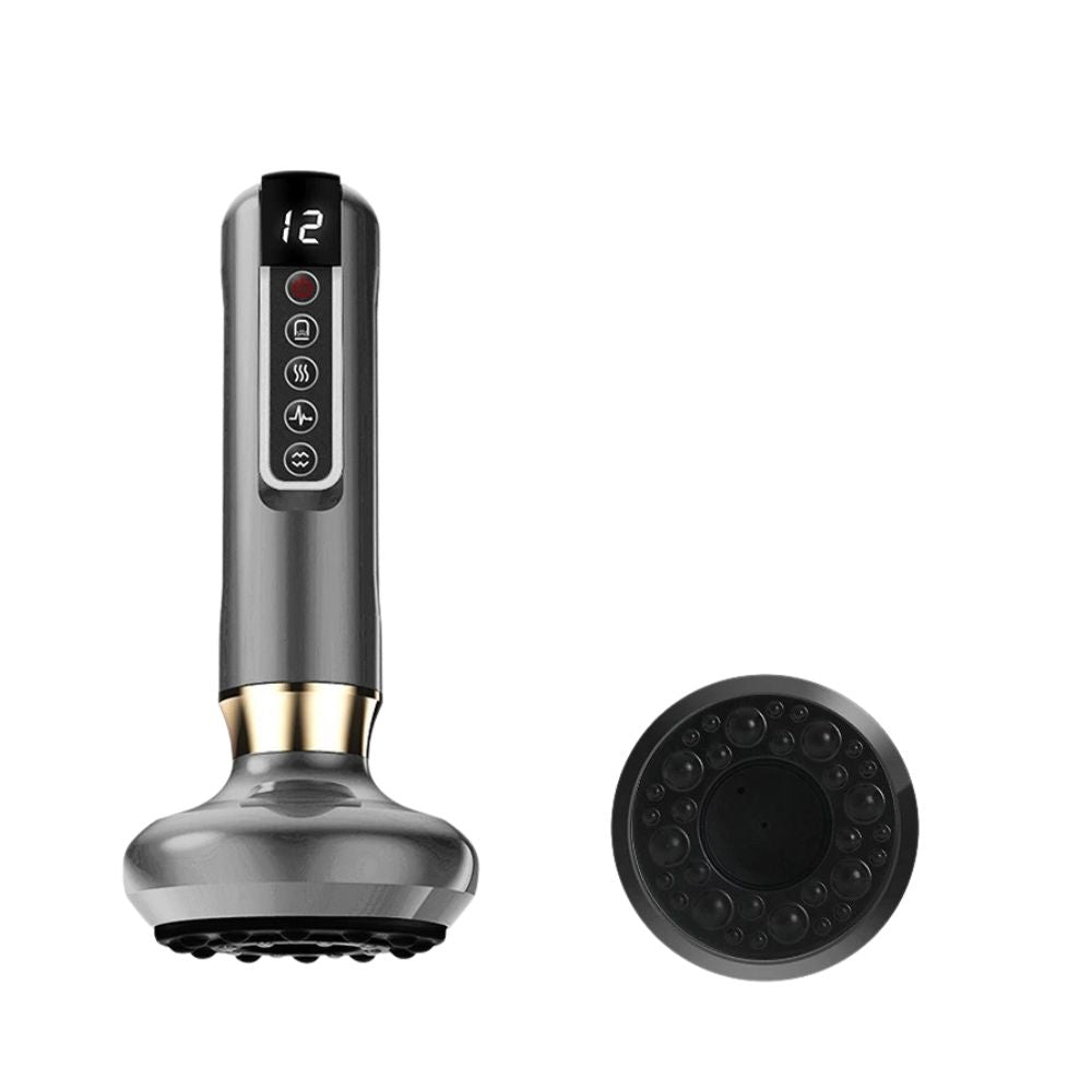 Premium Electric Cupping Massager Vacuum Suction Device Gua Sha Tool Infrared Heat 12 Levels Rechargeable Body Massager for Home Gym Daily Use Comfort