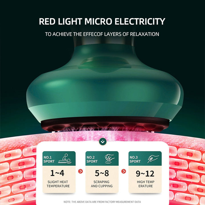 Premium Electric Cupping Massager Vacuum Suction Device Gua Sha Tool Infrared Heat 12 Levels Rechargeable Body Massager for Home Gym Daily Use Comfort