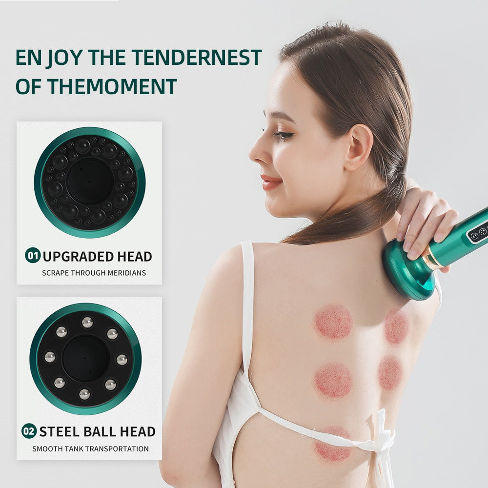 Premium Electric Cupping Massager Vacuum Suction Device Gua Sha Tool Infrared Heat 12 Levels Rechargeable Body Massager for Home Gym Daily Use Comfort