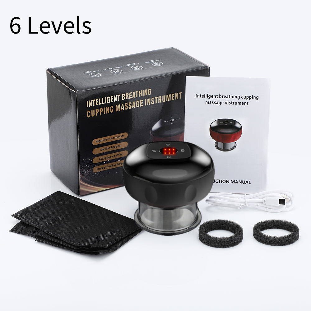 Premium Electric Cupping Massager Vacuum Suction Device Gua Sha Tool Red Light Heat 12 Levels Rechargeable Portable Body Massager for Home Daily Use