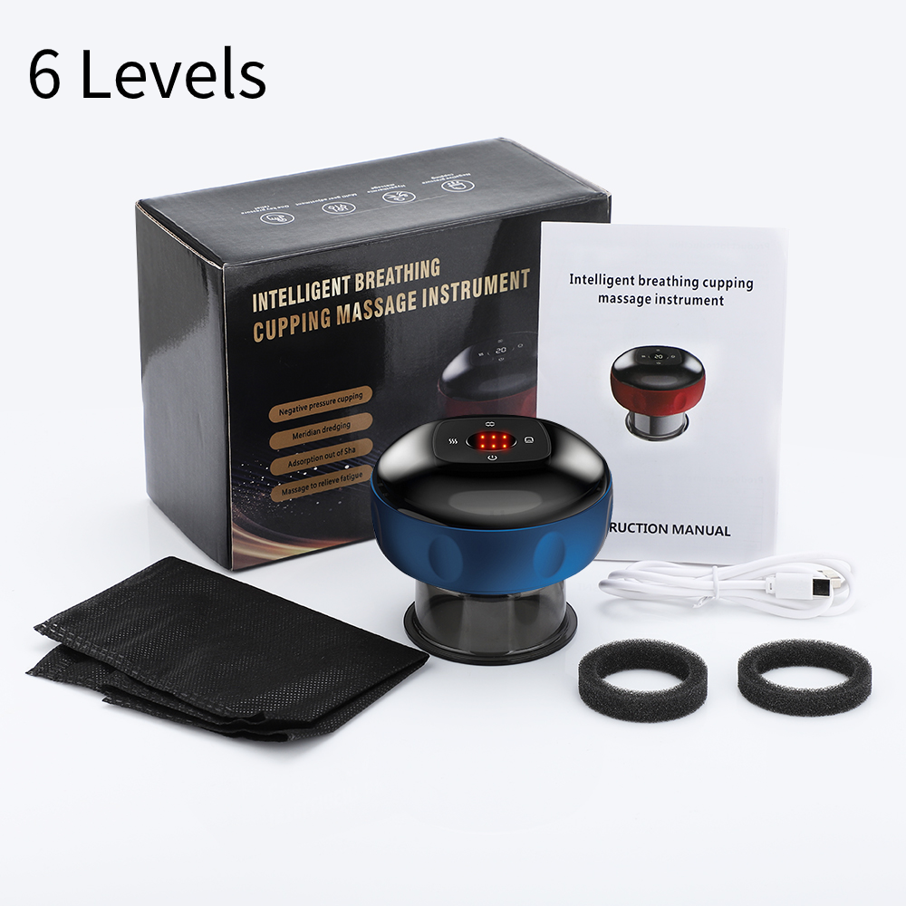 Premium Electric Cupping Massager Vacuum Suction Device Gua Sha Tool Red Light Heat 12 Levels Rechargeable Portable Body Massager for Home Daily Use
