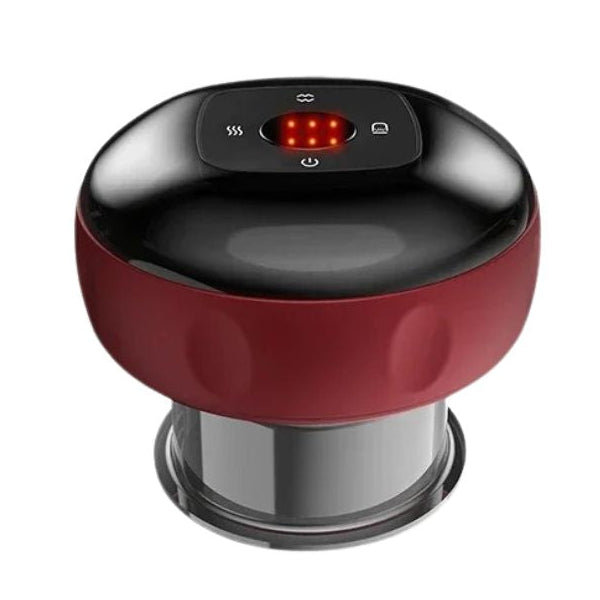 Premium Electric Cupping Massager Vacuum Suction Device Gua Sha Tool Red Light Heat 12 Levels Rechargeable Portable Body Massager for Home Daily Use