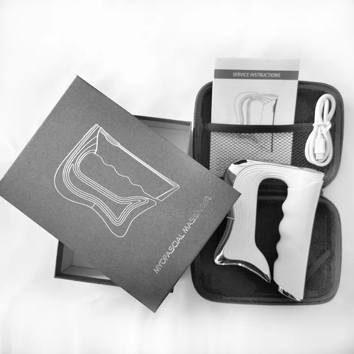 Premium Electric Fascia Massager NMES Microcurrent Muscle Stimulator Gua Sha Tool Rechargeable Body Massager Portable for Home Gym Work Daily Use Comfort
