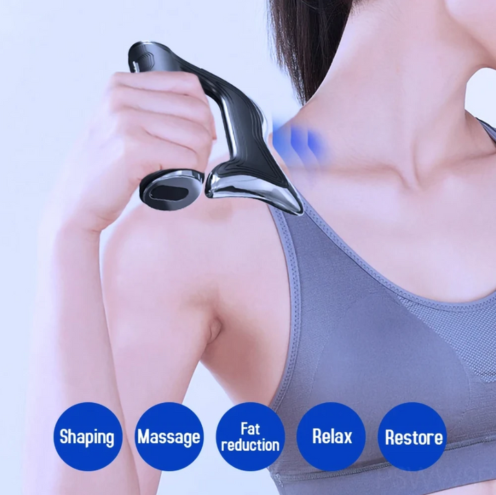 Premium Electric Fascia Massager NMES Microcurrent Muscle Stimulator Gua Sha Tool Rechargeable Body Massager Portable for Home Gym Work Daily Use Comfort