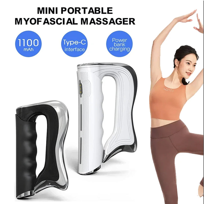 Premium Electric Fascia Massager NMES Microcurrent Muscle Stimulator Gua Sha Tool Rechargeable Body Massager Portable for Home Gym Work Daily Use Comfort
