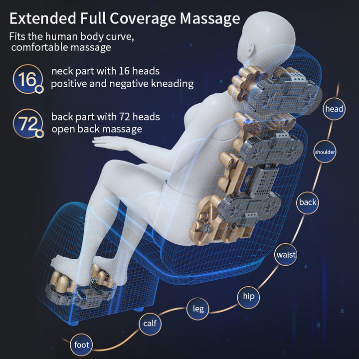 Premium Electric Massage Chair Full Body Recliner Shiatsu Kneading Vibration Heat Adjustable Height Neck Back Waist Legs for Home Office Daily Use Comfort