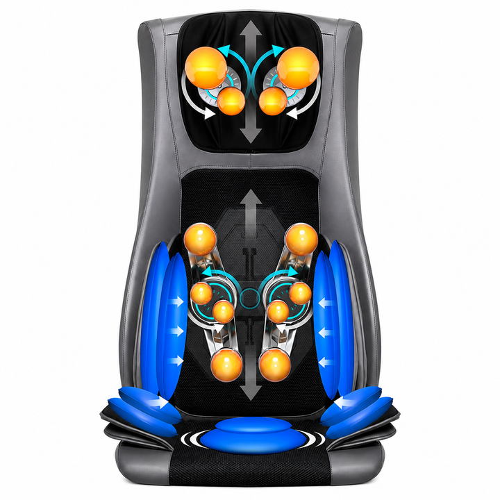 Premium Electric Massage Chair Full Body Recliner Shiatsu Kneading Vibration Heat Adjustable Height Neck Back Waist Legs for Home Office Daily Use Comfort