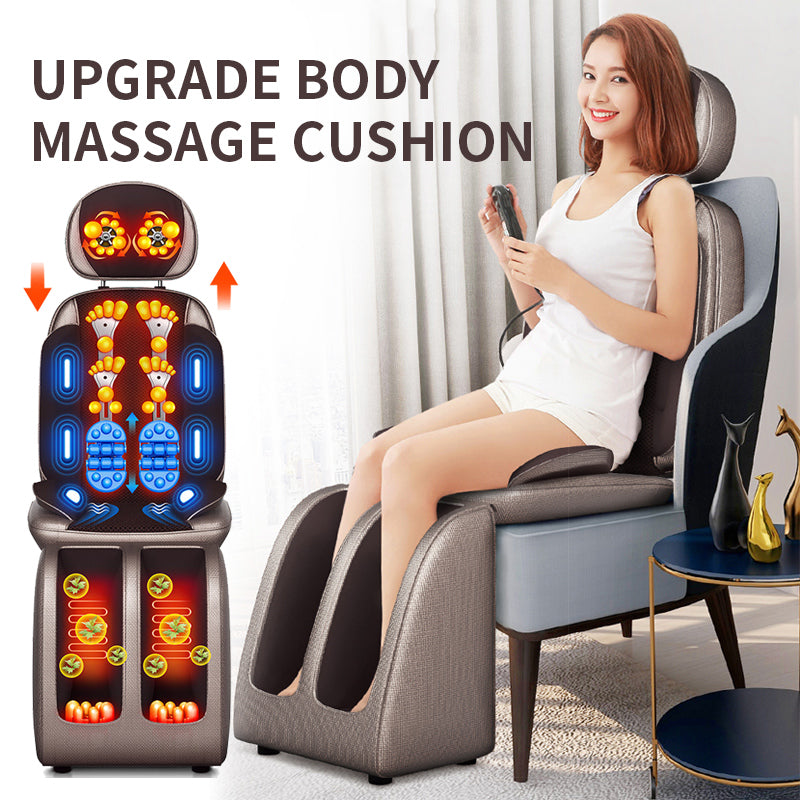 Premium Electric Massage Chair Full Body Recliner Shiatsu Kneading Vibration Heat Adjustable Height Neck Back Waist Legs for Home Office Daily Use Comfort