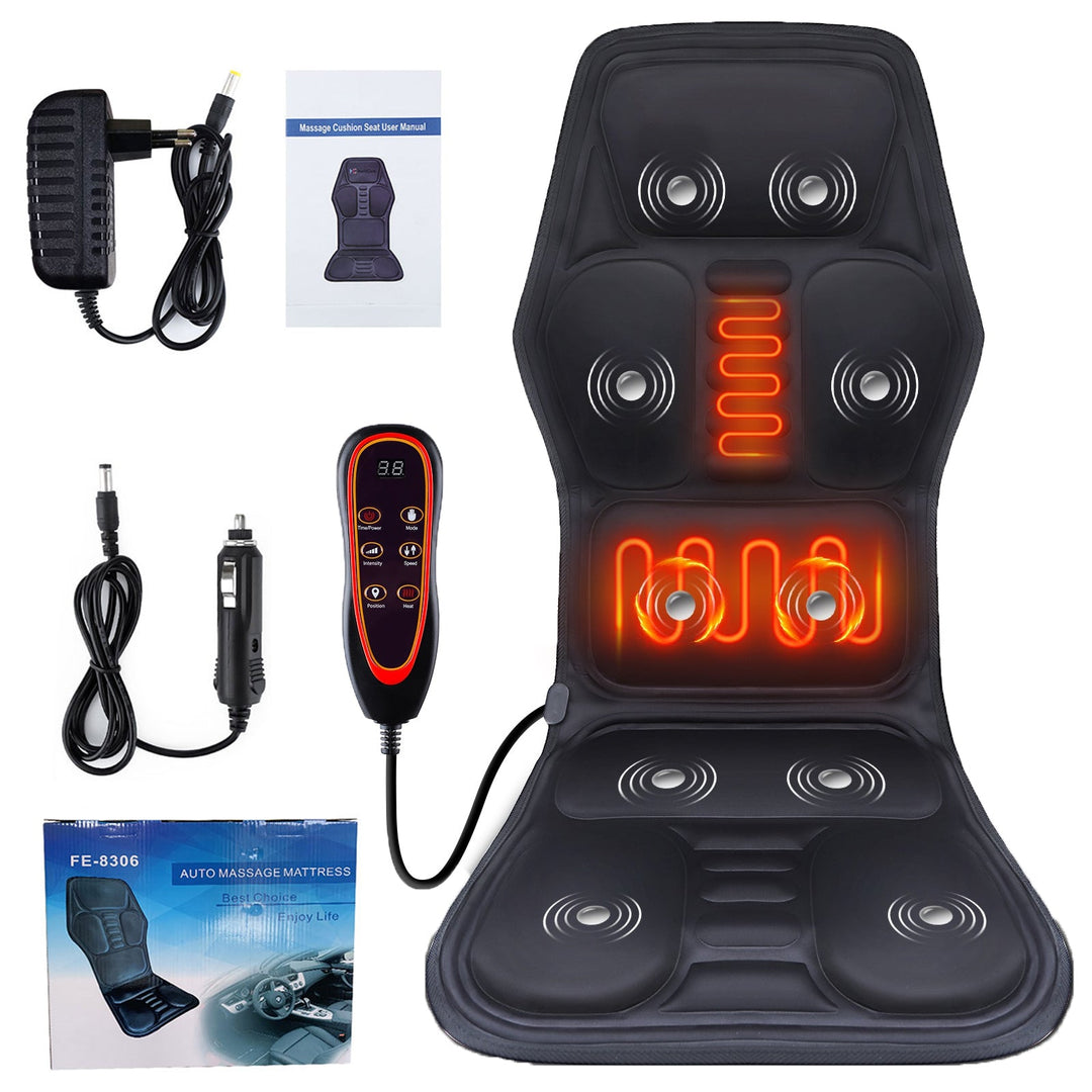 Premium Electric Massage Seat Cushion Heating Vibration 5 to 9 Zones Adjustable Intensity Temperature Car Home Office Chair Pad for Daily Use Comfort
