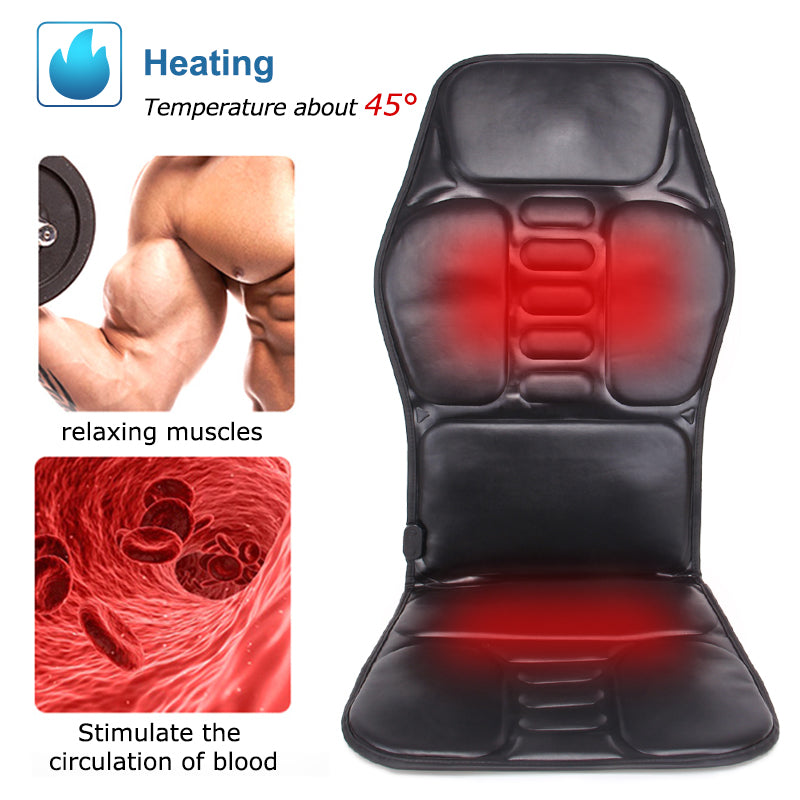 Premium Electric Massage Seat Cushion Heating Vibration 5 to 9 Zones Adjustable Intensity Temperature Car Home Office Chair Pad for Daily Use Comfort