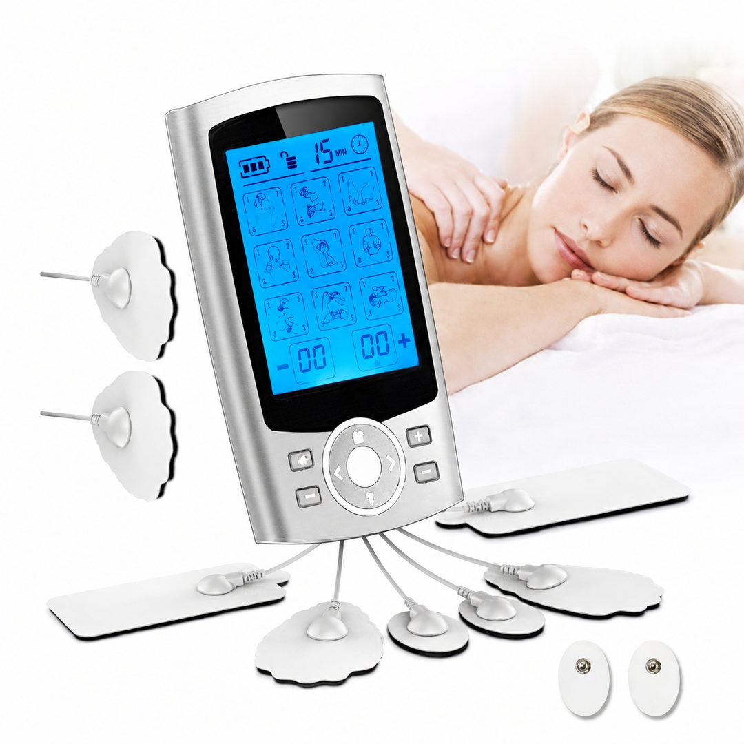 Premium Electric Muscle Massager TENS EMS Device 24 Modes Rechargeable Full Body Massager Adjustable Intensity Portable for Gym Work Daily Use Comfort