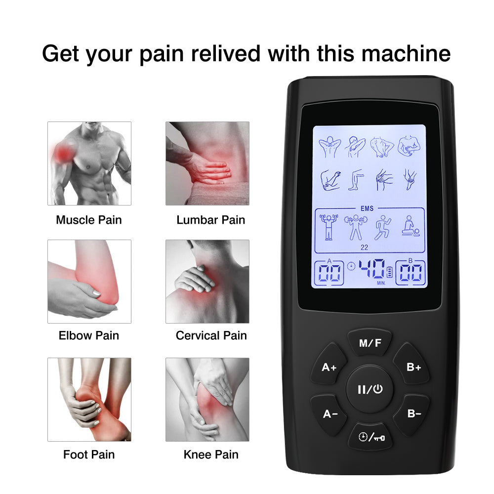 Premium Electric Muscle Massager TENS EMS Device 24 Modes Rechargeable Full Body Massager Adjustable Intensity Portable for Gym Work Daily Use Comfort