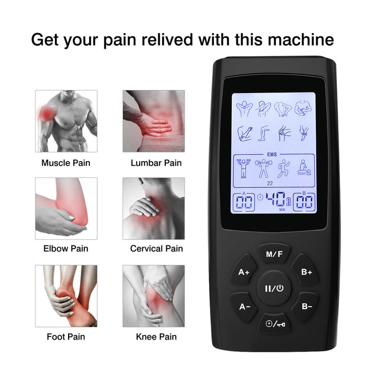 Premium Electric Muscle Massager TENS EMS Device 24 Modes Rechargeable Full Body Massager Adjustable Intensity Portable for Gym Work Daily Use Comfort