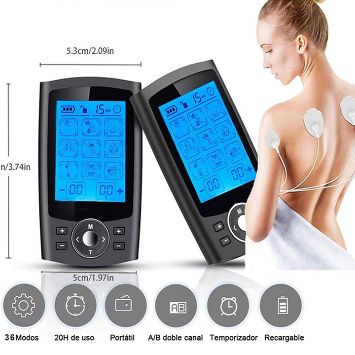 Premium Electric Muscle Massager TENS EMS Device 24 Modes Rechargeable Full Body Massager Adjustable Intensity Portable for Gym Work Daily Use Comfort