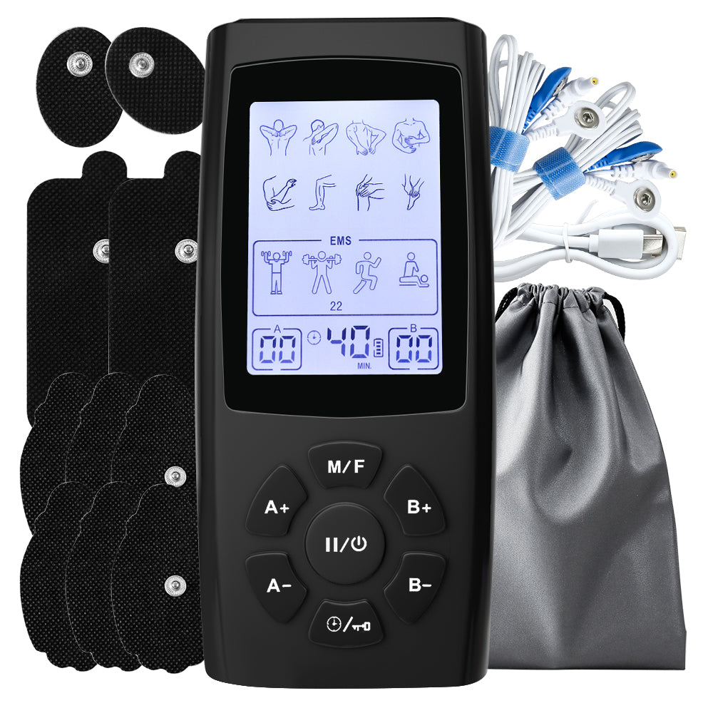 Premium Electric Muscle Massager TENS EMS Device 24 Modes Rechargeable Full Body Massager Adjustable Intensity Portable for Gym Work Daily Use Comfort