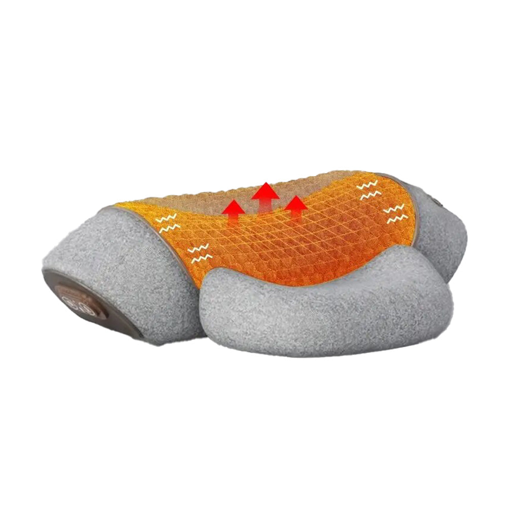 Premium Electric Neck Massager Pillow Heated Vibration Neck Support Cushion USB Rechargeable Memory Foam Neck Pillow for Sleep Travel Daily Use Comfort