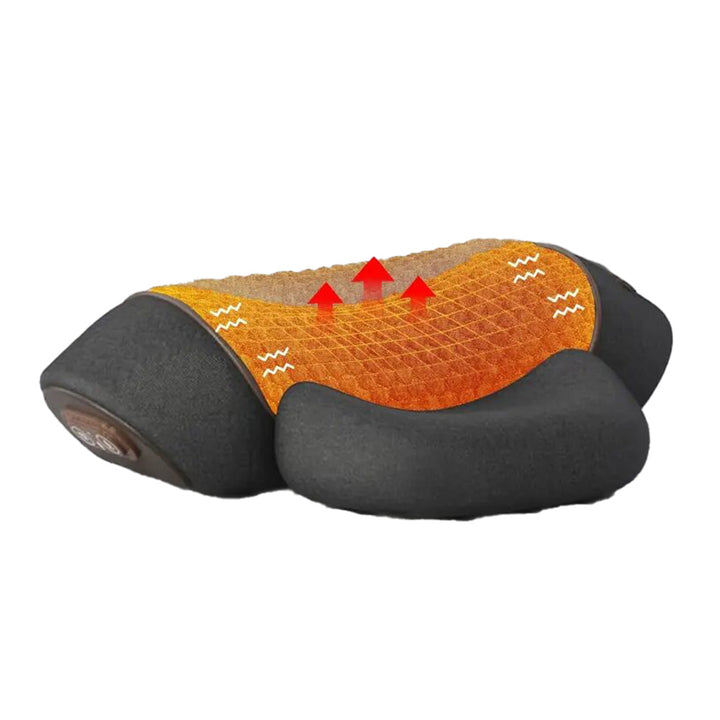 Premium Electric Neck Massager Pillow Heated Vibration Neck Support Cushion USB Rechargeable Memory Foam Neck Pillow for Sleep Travel Daily Use Comfort
