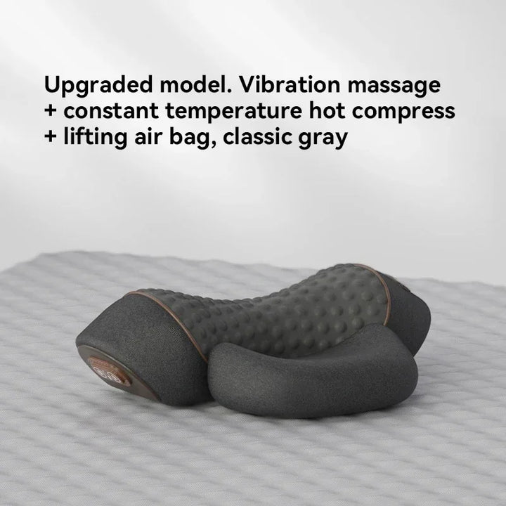 Premium Electric Neck Massager Pillow Heated Vibration Neck Support Cushion USB Rechargeable Memory Foam Neck Pillow for Sleep Travel Daily Use Comfort