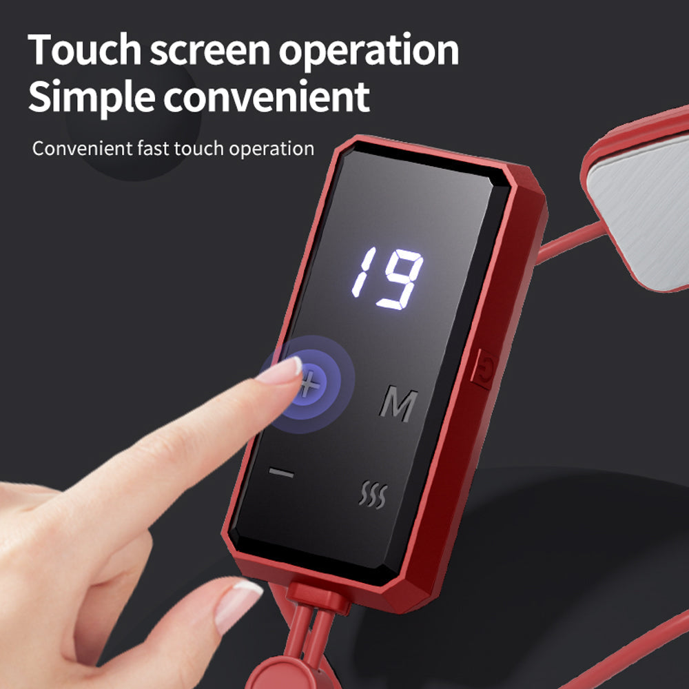 Premium Electric Neck Massager TENS EMS Pulse Device Heat Therapy 6 Modes 19 Levels Rechargeable Portable Neck Support for Home Work Travel Daily Use