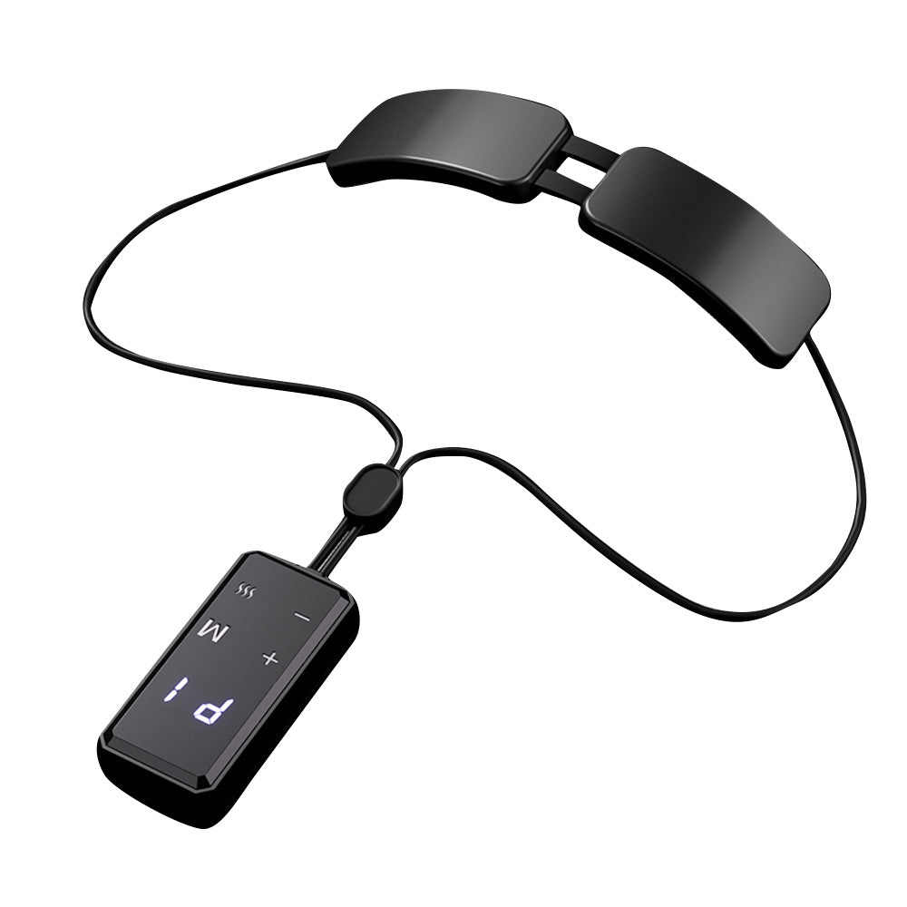 Premium Electric Neck Massager TENS EMS Pulse Device Heat Therapy 6 Modes 19 Levels Rechargeable Portable Neck Support for Home Work Travel Daily Use