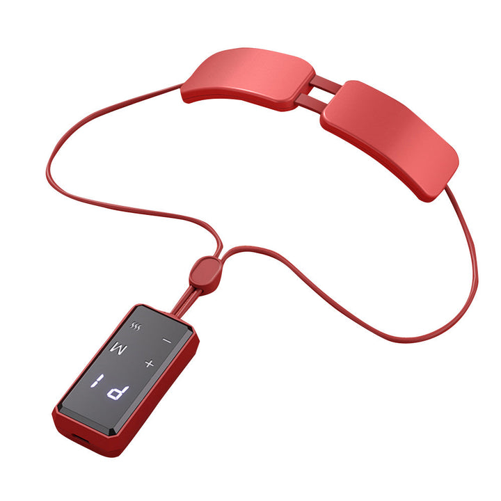 Premium Electric Neck Massager TENS EMS Pulse Device Heat Therapy 6 Modes 19 Levels Rechargeable Portable Neck Support for Home Work Travel Daily Use