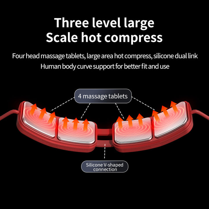 Premium Electric Neck Massager TENS EMS Pulse Device Heat Therapy 6 Modes 19 Levels Rechargeable Portable Neck Support for Home Work Travel Daily Use