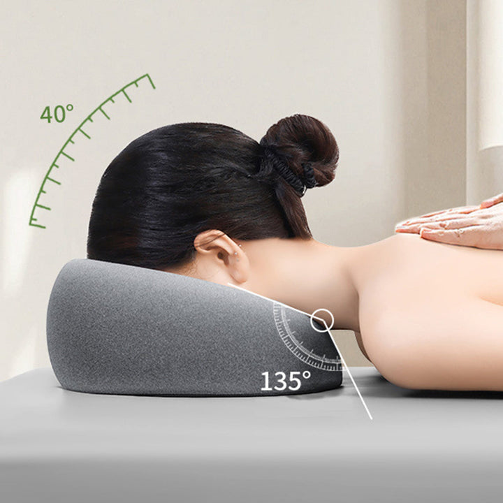 Premium Face Down Pillow Memory Foam Prone Headrest Anti Slip Base Breathable Cover with Zipper Cooling Towel for Massage Salon Home Use Comfort