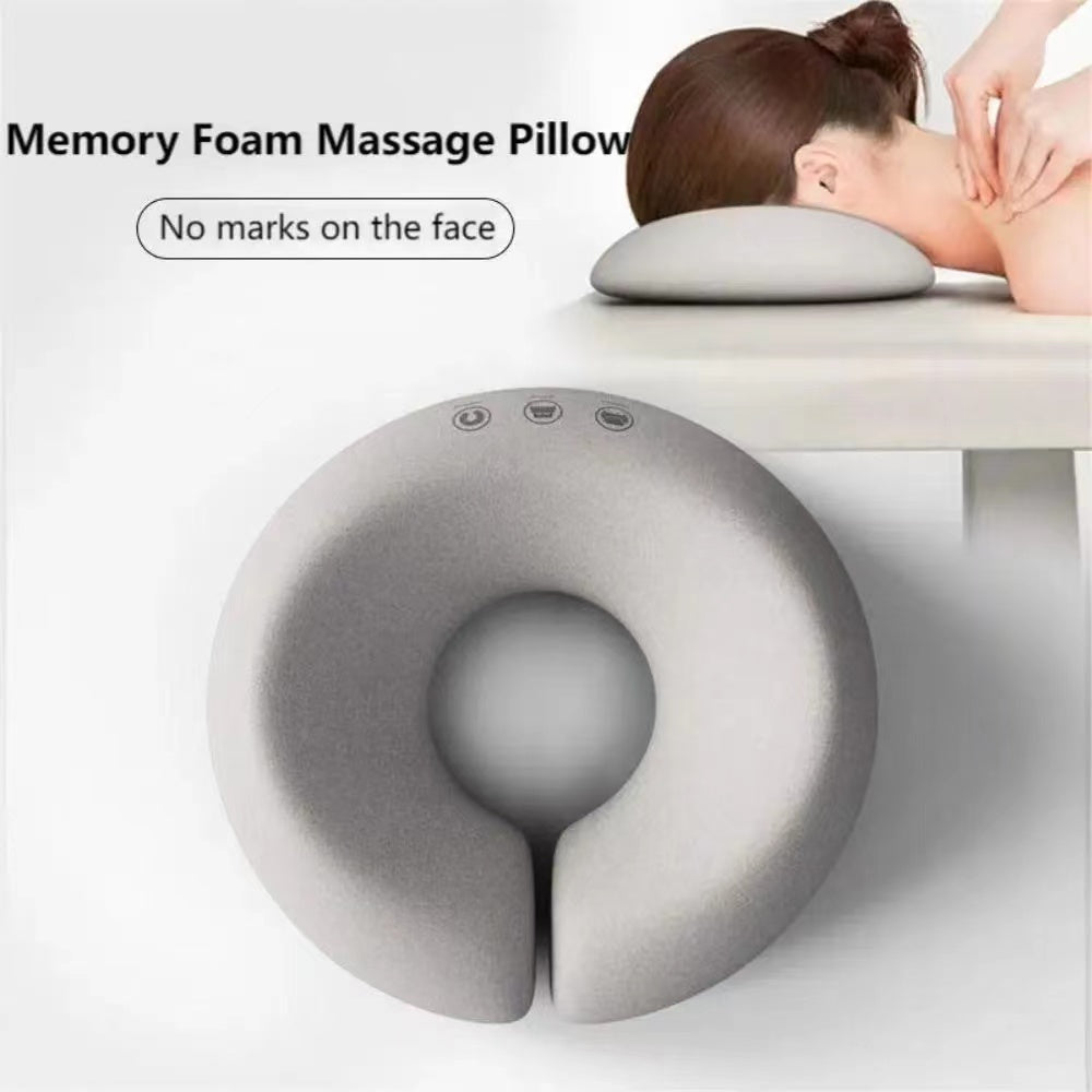 Premium Face Down Pillow Memory Foam Prone Headrest Anti Slip Base Breathable Cover with Zipper Cooling Towel for Massage Salon Home Use Comfort