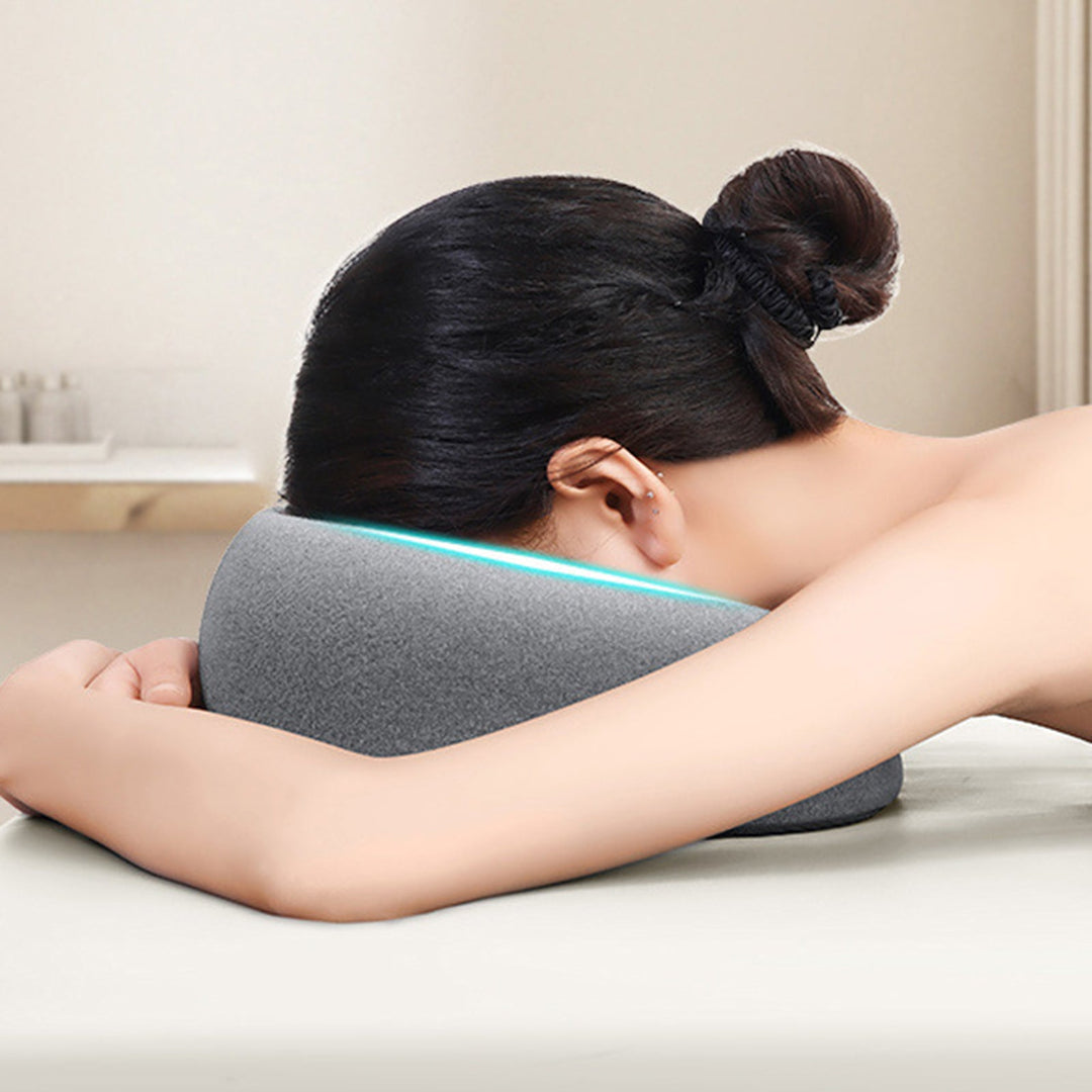 Premium Face Down Pillow Memory Foam Prone Headrest Anti Slip Base Breathable Cover with Zipper Cooling Towel for Massage Salon Home Use Comfort