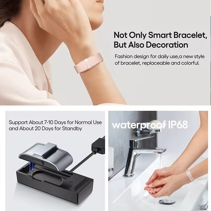 Premium Fitness Tracker Bracelet Activity Tracker Heart Rate Monitor Pedometer Waterproof Smart Band Multi Sport Modes Bluetooth for iOS Android Daily Use