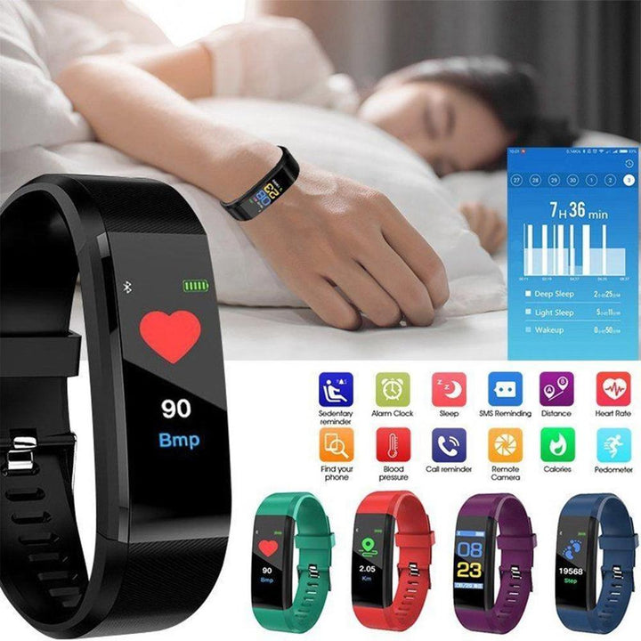 Premium Fitness Tracker Smart Band Activity Tracker Heart Rate Monitor Bluetooth IPX7 Waterproof Sleep Tracker Call SMS Alerts for Men Women Daily Use