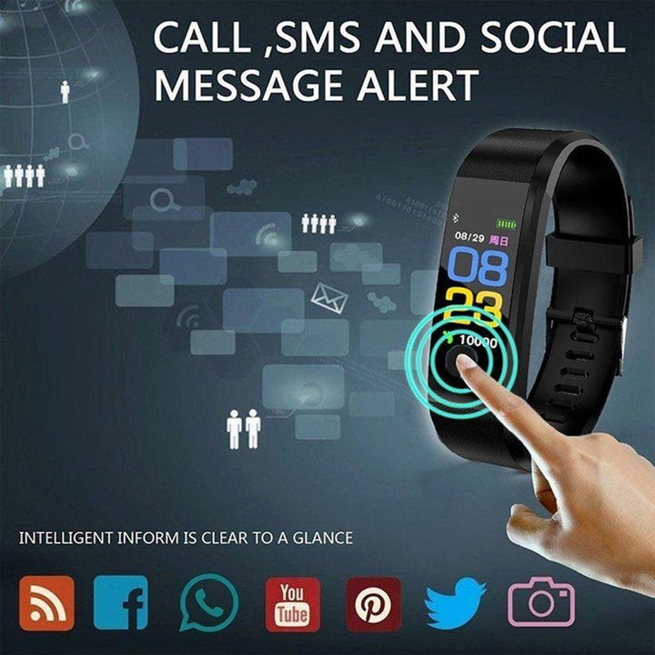 Premium Fitness Tracker Smart Band Activity Tracker Heart Rate Monitor Bluetooth IPX7 Waterproof Sleep Tracker Call SMS Alerts for Men Women Daily Use