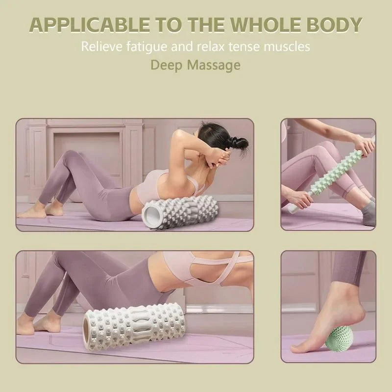 Premium Foam Roller Medium Density Exercise Roller EVA Massage Roller for Yoga Pilates Stretching Back Legs Arms Fitness Tool Home Gym Travel Daily Use