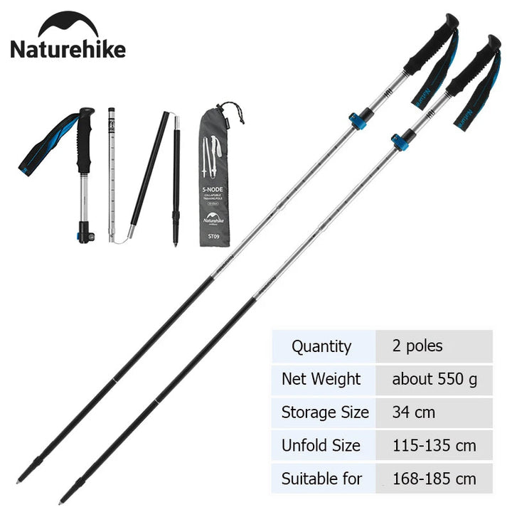 Premium Folding Walking Cane Telescopic Adjustable Hiking Stick Lightweight Aluminum Alloy Non Slip Base Ergonomic Grip Portable 27cm Fold Travel Use