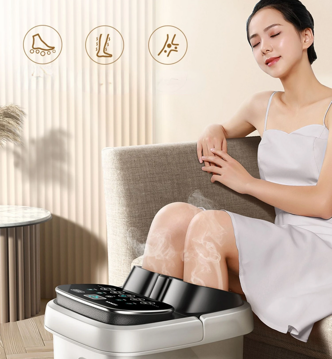 Premium Foot Spa Bath Massager with Heat 12 Rollers Digital Temperature Control Pedicure Stone Adjustable Timer Foot Soak for Home Daily Use Comfort