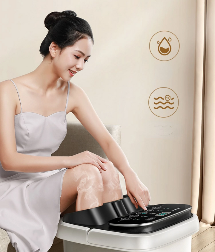 Premium Foot Spa Bath Massager with Heat 12 Rollers Digital Temperature Control Pedicure Stone Adjustable Timer Foot Soak for Home Daily Use Comfort