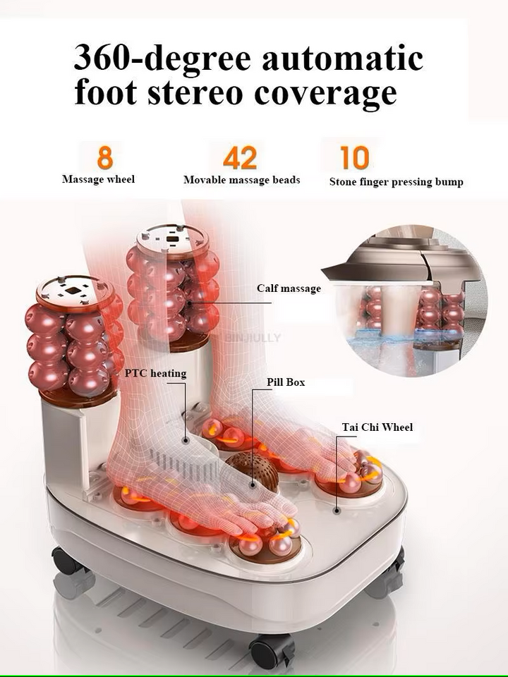 Premium Foot Spa Bath Massager with Heat 12 Rollers Digital Temperature Control Pedicure Stone Adjustable Timer Foot Soak for Home Daily Use Comfort