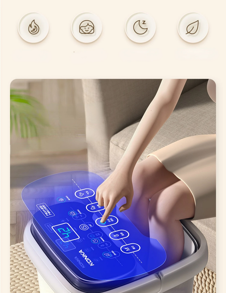 Premium Foot Spa Bath Massager with Heat 12 Rollers Digital Temperature Control Pedicure Stone Adjustable Timer Foot Soak for Home Daily Use Comfort
