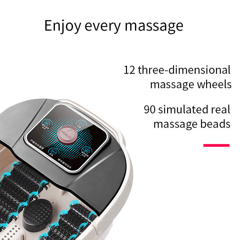 Premium Foot Spa Bath Massager with Heat 12 Rollers Digital Temperature Control Pedicure Stone Adjustable Timer Foot Soak for Home Daily Use Comfort