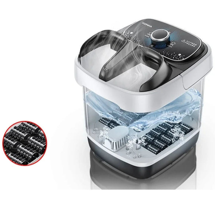 Premium Foot Spa Bath Massager with Heat 12 Rollers Digital Temperature Control Pedicure Stone Adjustable Timer Foot Soak for Home Daily Use Comfort