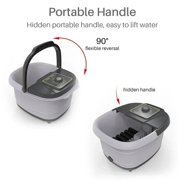 Premium Foot Spa Bath Massager with Heat 12 Rollers Digital Temperature Control Pedicure Stone Adjustable Timer Foot Soak for Home Daily Use Comfort