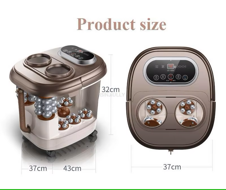 Premium Foot Spa Bath Massager with Heat 12 Rollers Digital Temperature Control Pedicure Stone Adjustable Timer Foot Soak for Home Daily Use Comfort