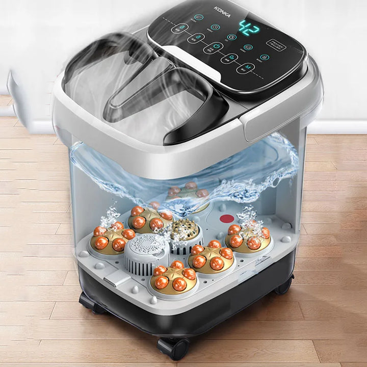Premium Foot Spa Bath Massager with Heat 12 Rollers Digital Temperature Control Pedicure Stone Adjustable Timer Foot Soak for Home Daily Use Comfort