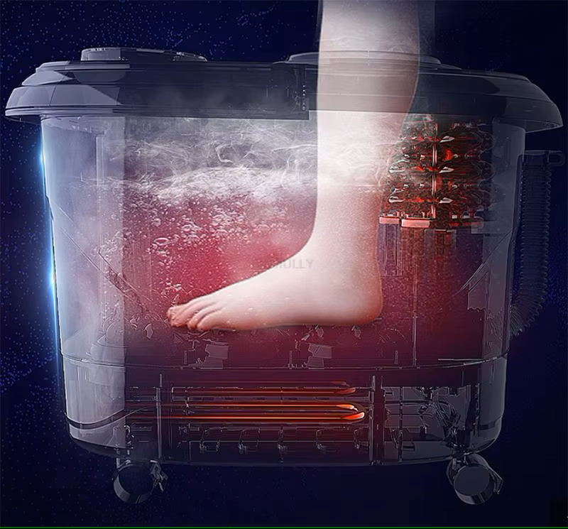 Premium Foot Spa Bath Massager with Heat 12 Rollers Digital Temperature Control Pedicure Stone Adjustable Timer Foot Soak for Home Daily Use Comfort