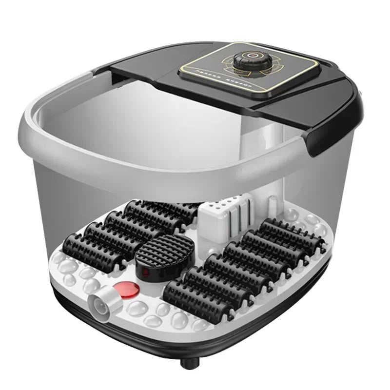 Premium Foot Spa Bath Massager with Heat 12 Rollers Digital Temperature Control Pedicure Stone Adjustable Timer Foot Soak for Home Daily Use Comfort