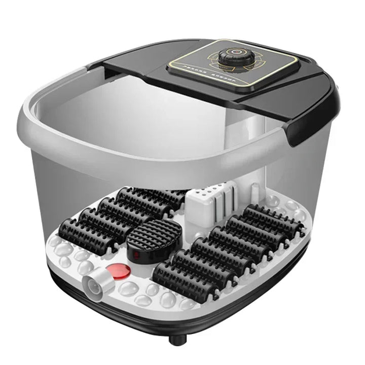 Premium Foot Spa Bath Massager with Heat 12 Rollers Digital Temperature Control Pedicure Stone Adjustable Timer Foot Soak for Home Daily Use Comfort