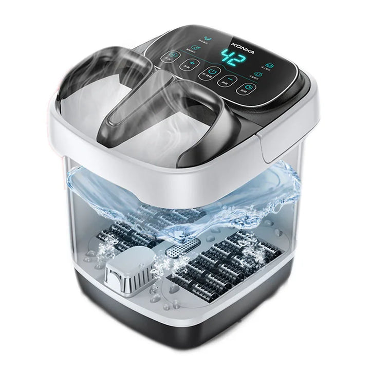 Premium Foot Spa Bath Massager with Heat 12 Rollers Digital Temperature Control Pedicure Stone Adjustable Timer Foot Soak for Home Daily Use Comfort